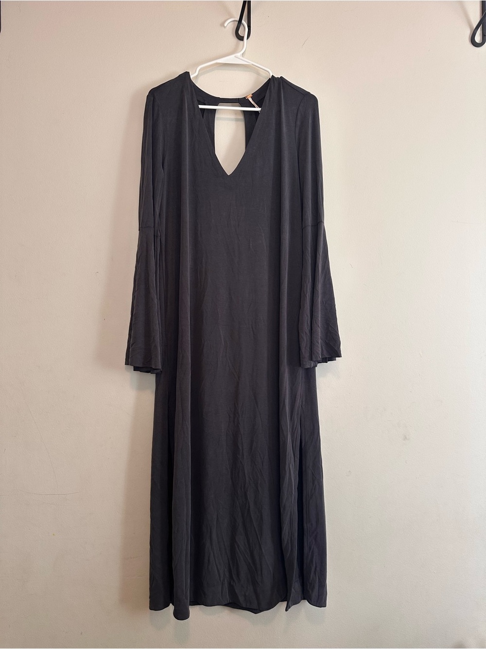 Free People Gray-blue V-Neck Maxi Dress small